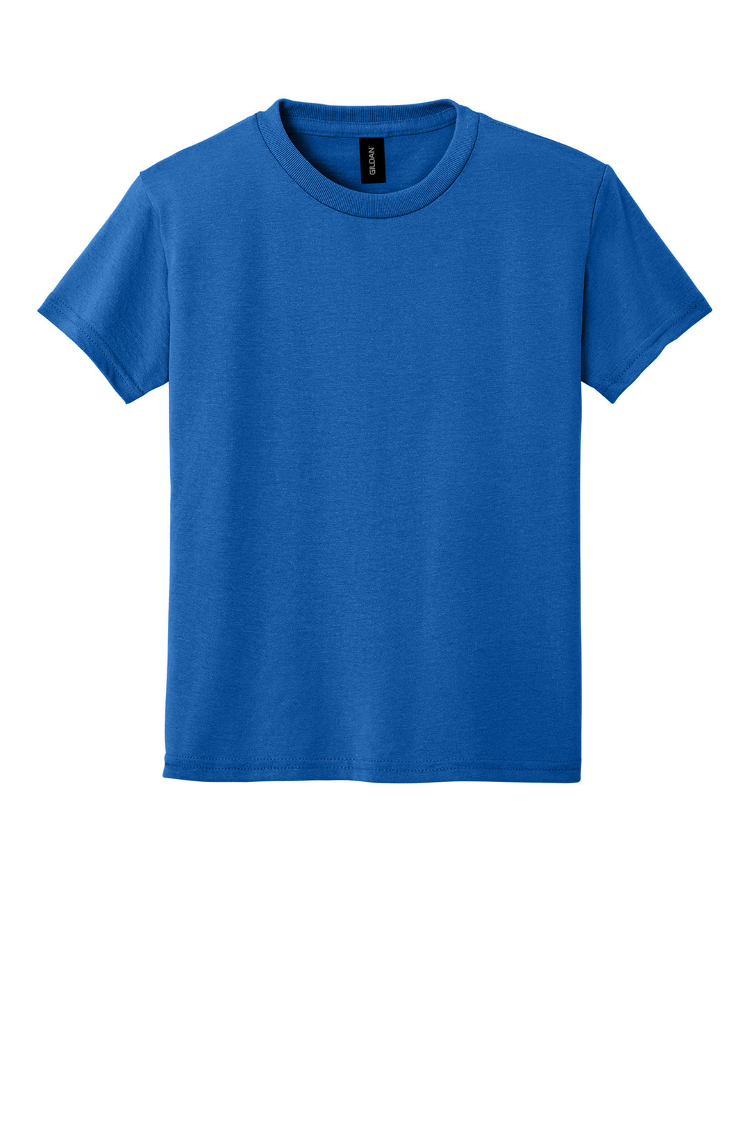 Front View of Royal Gildan Youth DryBlend 50 Cotton/50 Poly T-Shirt. 8000B