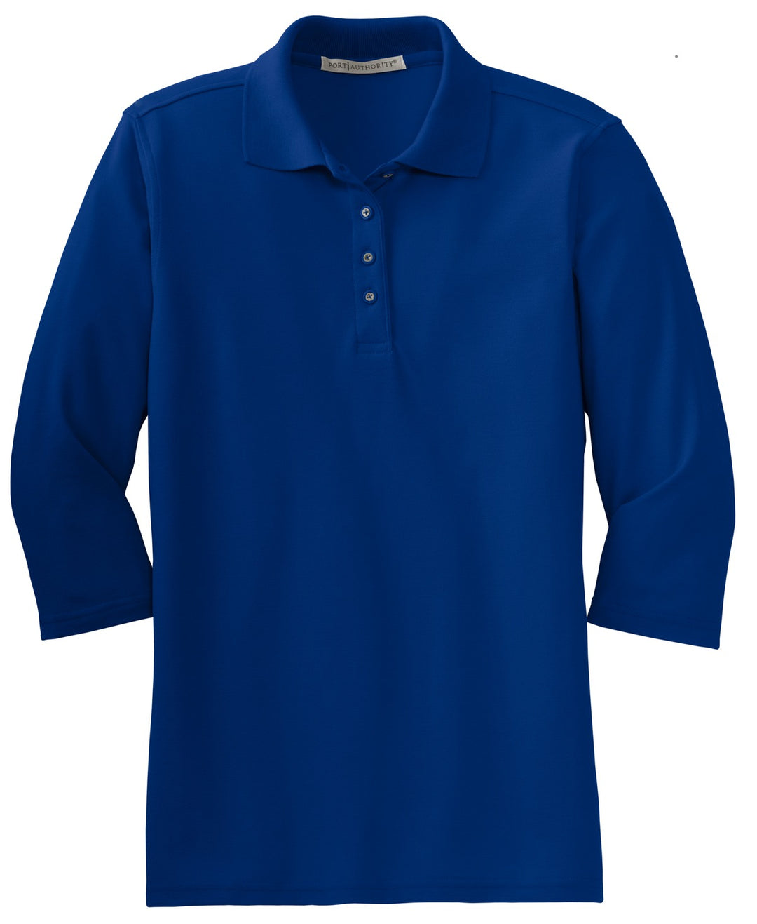 Front View of Royal Port Authority Women's Silk Touch 3/4-Sleeve Polo. L562