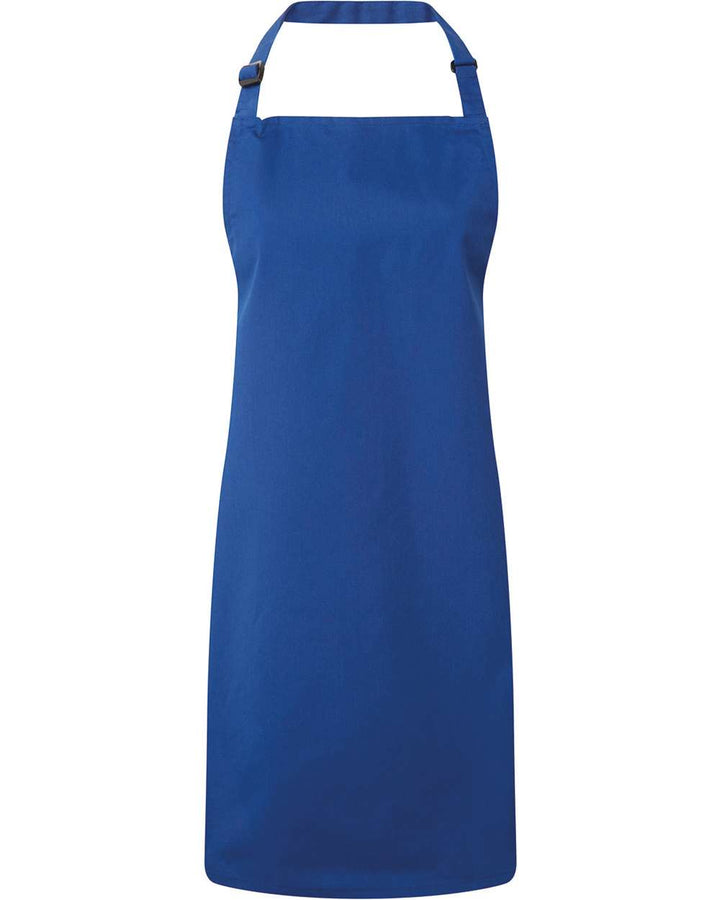 Front View of Royal Recycled Bib Apron - RP150