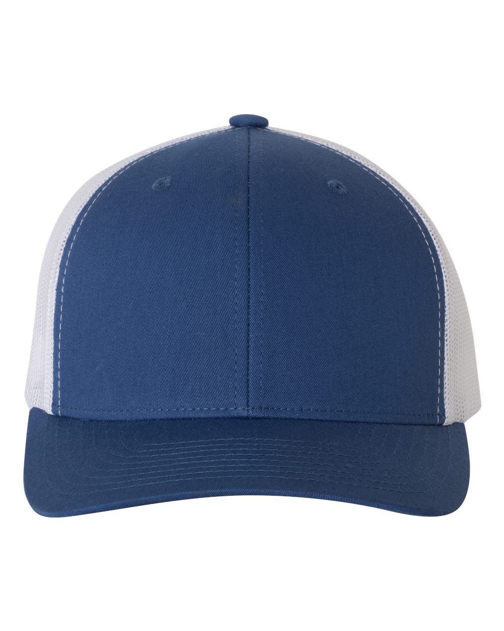 Front View of Royal/ White Retro Trucker Cap - 6606