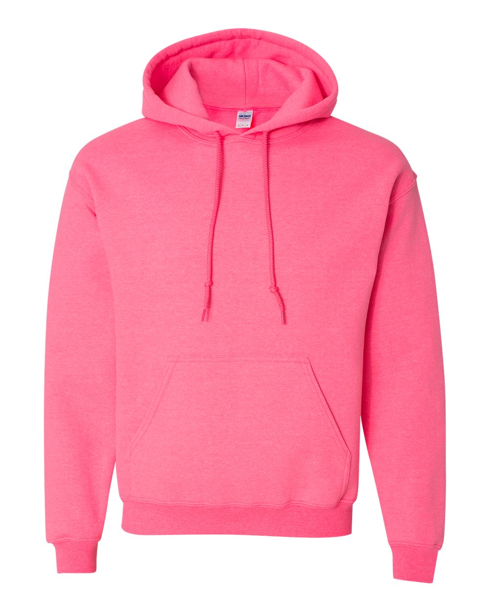Front View of Safety Pink Heavy Blend™ Hooded Sweatshirt - 18500