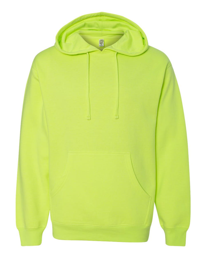 Front View of Safety Yellow Midweight Hooded Sweatshirt - SS4500