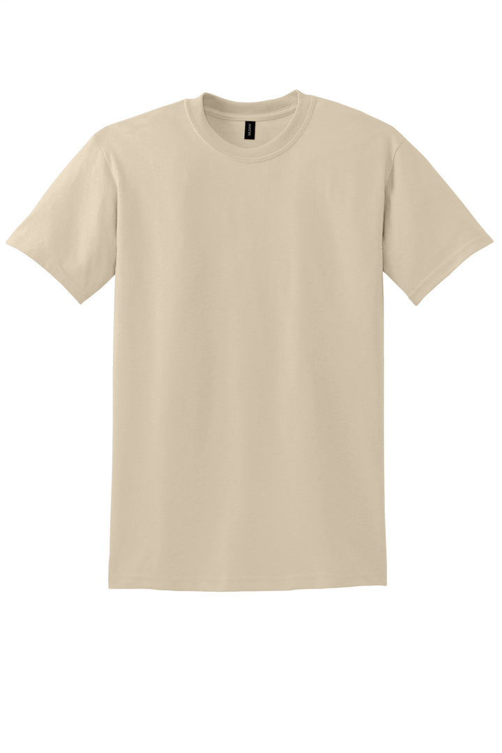 Front View of Sand Gildan DryBlend 50 Cotton/50 Poly T-Shirt. 8000