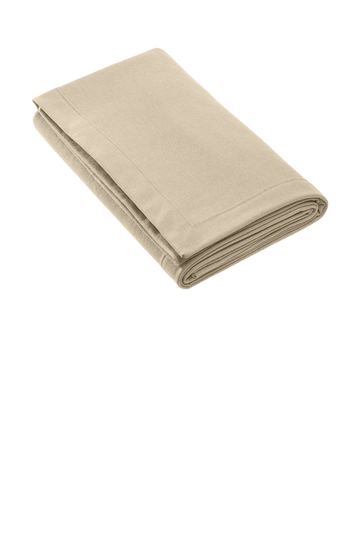 Front View of Sand Gildan Heavy Blend Fleece Stadium Blanket 18900