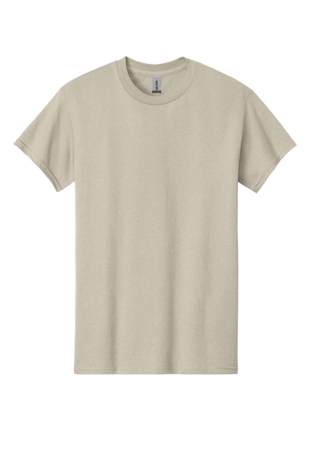 Front View of Sand Gildan - Heavy Cotton 100% Cotton T-Shirt. 5000