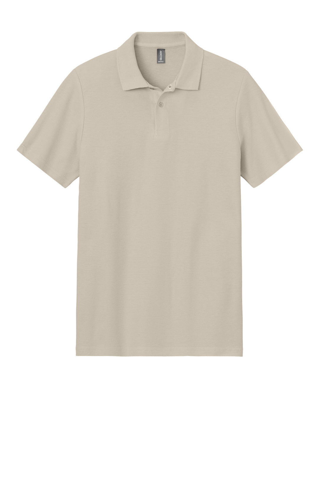 Front View of Sand Gildan Softstyle Pique Polo 64800