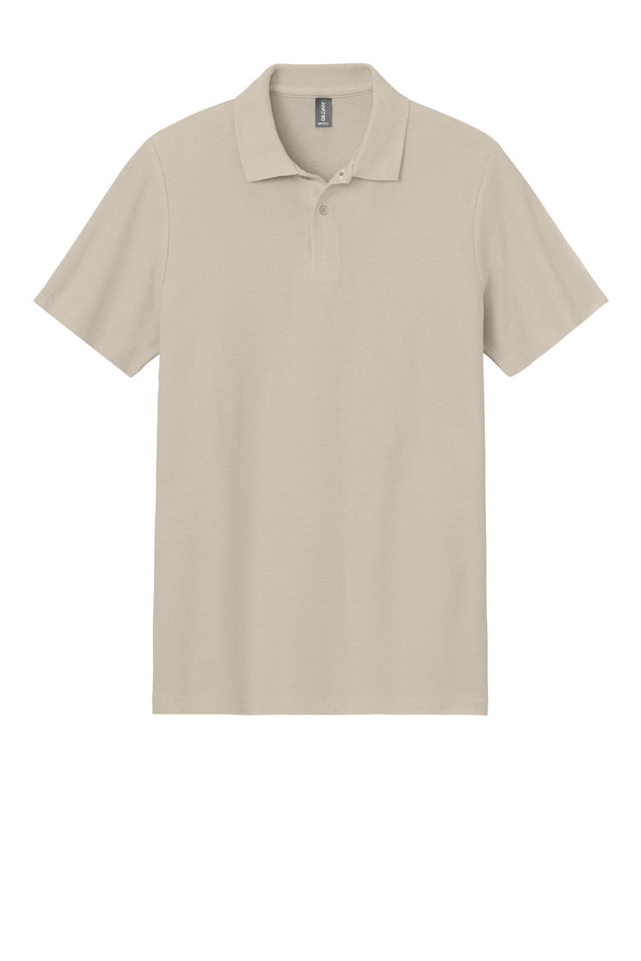 Front View of Sand Gildan Softstyle Pique Polo 64800