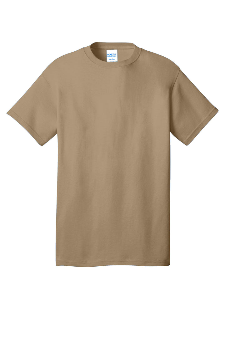 Front View of Sand Port & Company - Core Cotton Tee. PC54