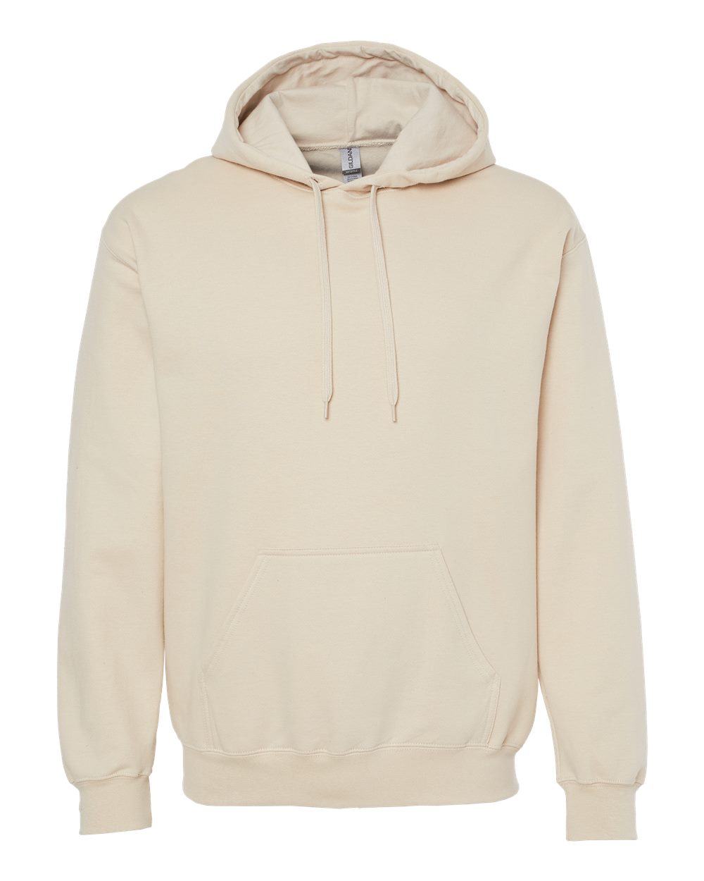 Front View of Sand Softstyle® Midweight Hooded Sweatshirt - SF500
