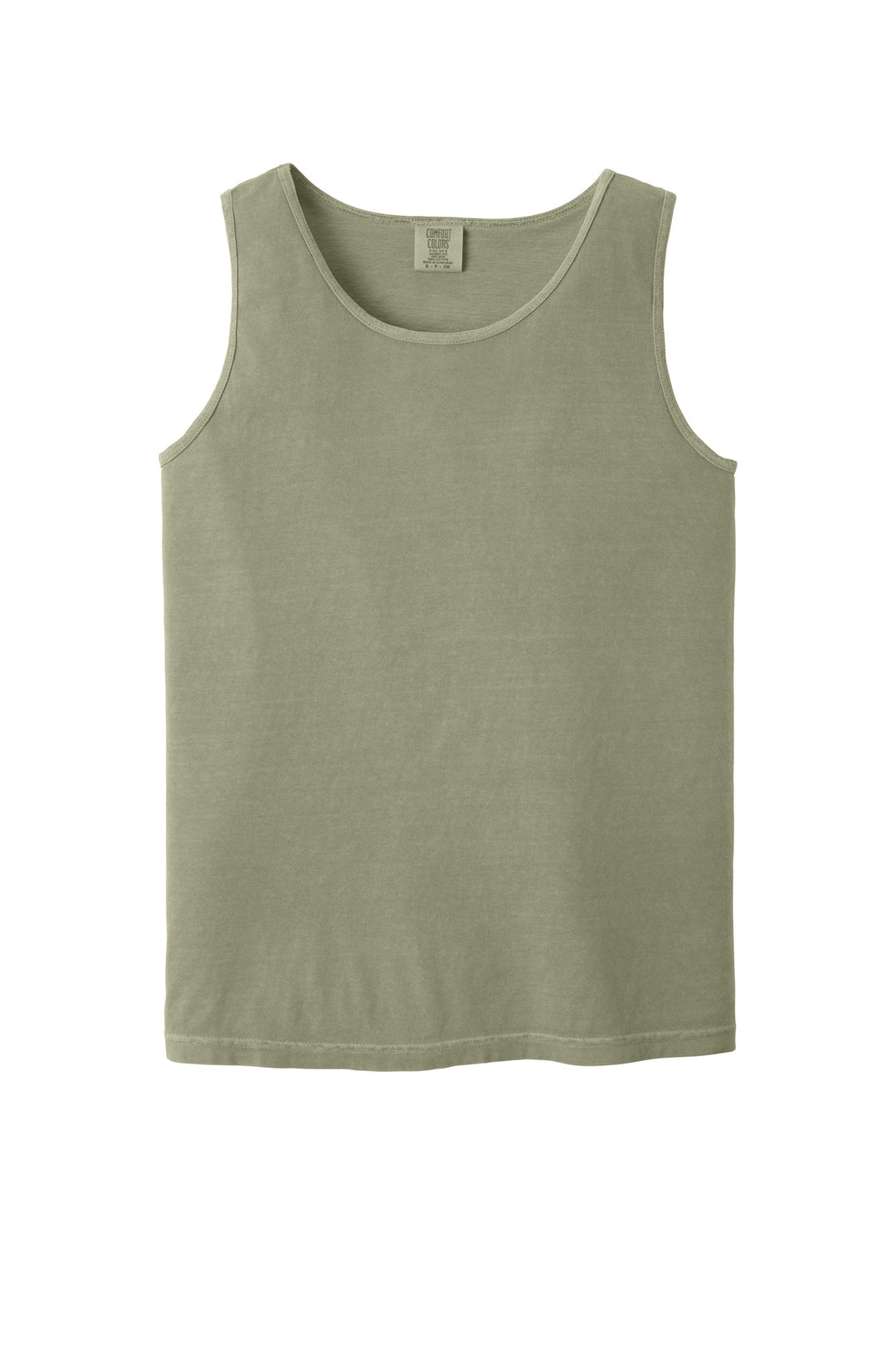 Front View of Sandstone COMFORT COLORS Heavyweight Ring Spun Tank Top. 9360
