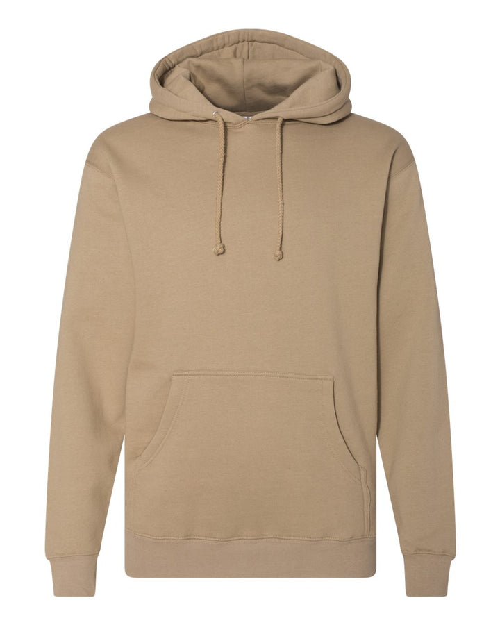 Front View of Sandstone Heavyweight Hooded Sweatshirt - IND4000
