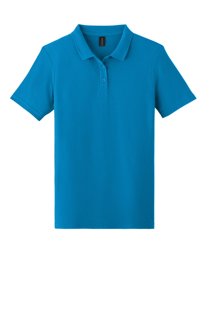 Front View of Sapphire Gildan Softstyle Women's Pique Polo 64800L