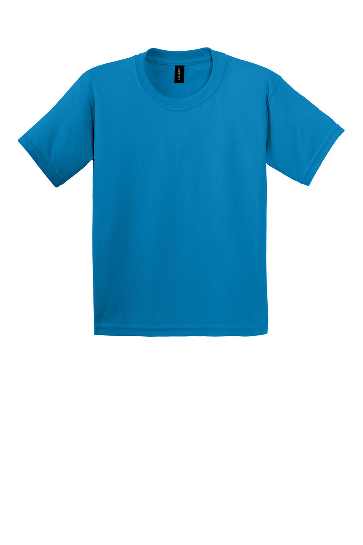 Front View of Sapphire Gildan - Youth Ultra Cotton 100% US Cotton T-Shirt. 2000B