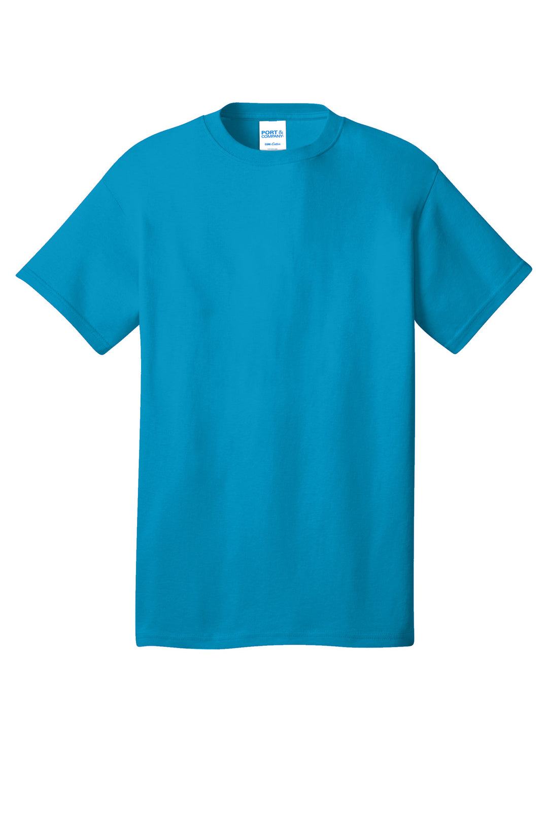 Front View of Sapphire Port & Company - Core Cotton Tee. PC54