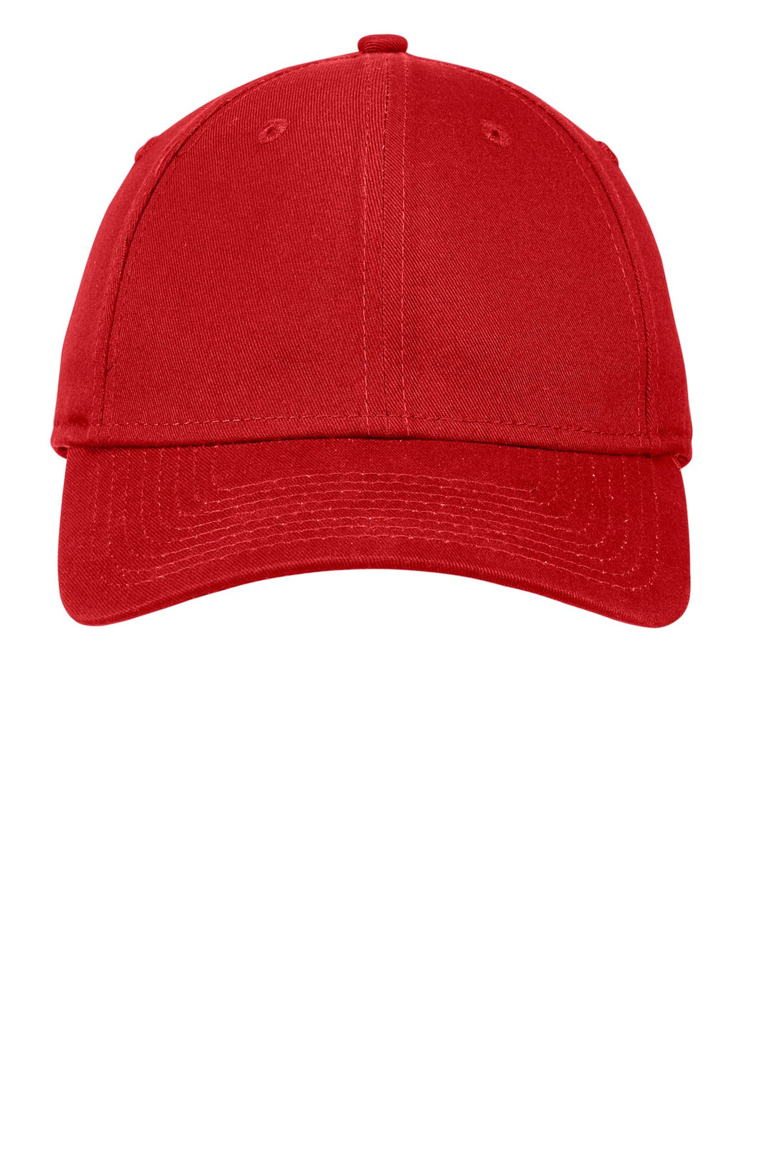 Front View of Scarlet Red New Era - Adjustable Structured Cap. NE200