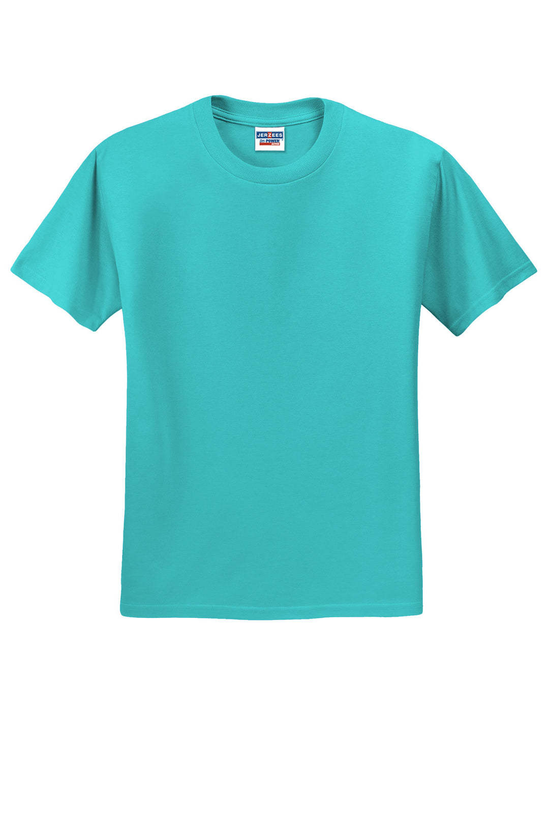 Front View of ScubaBlue Jerzees - Dri-Power 50/50 Cotton/Poly T-Shirt. 29M