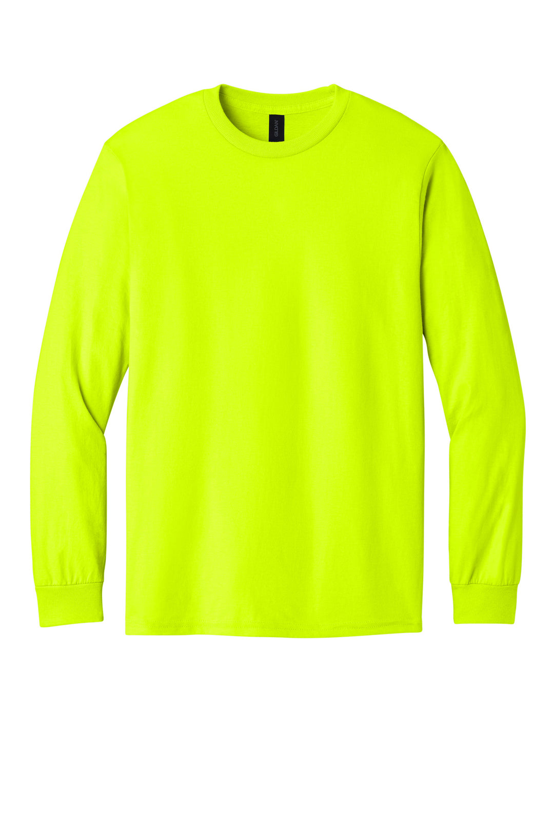 Front View of SftyGrn Gildan - Heavy Cotton 100% Cotton Long Sleeve T-Shirt. 5400