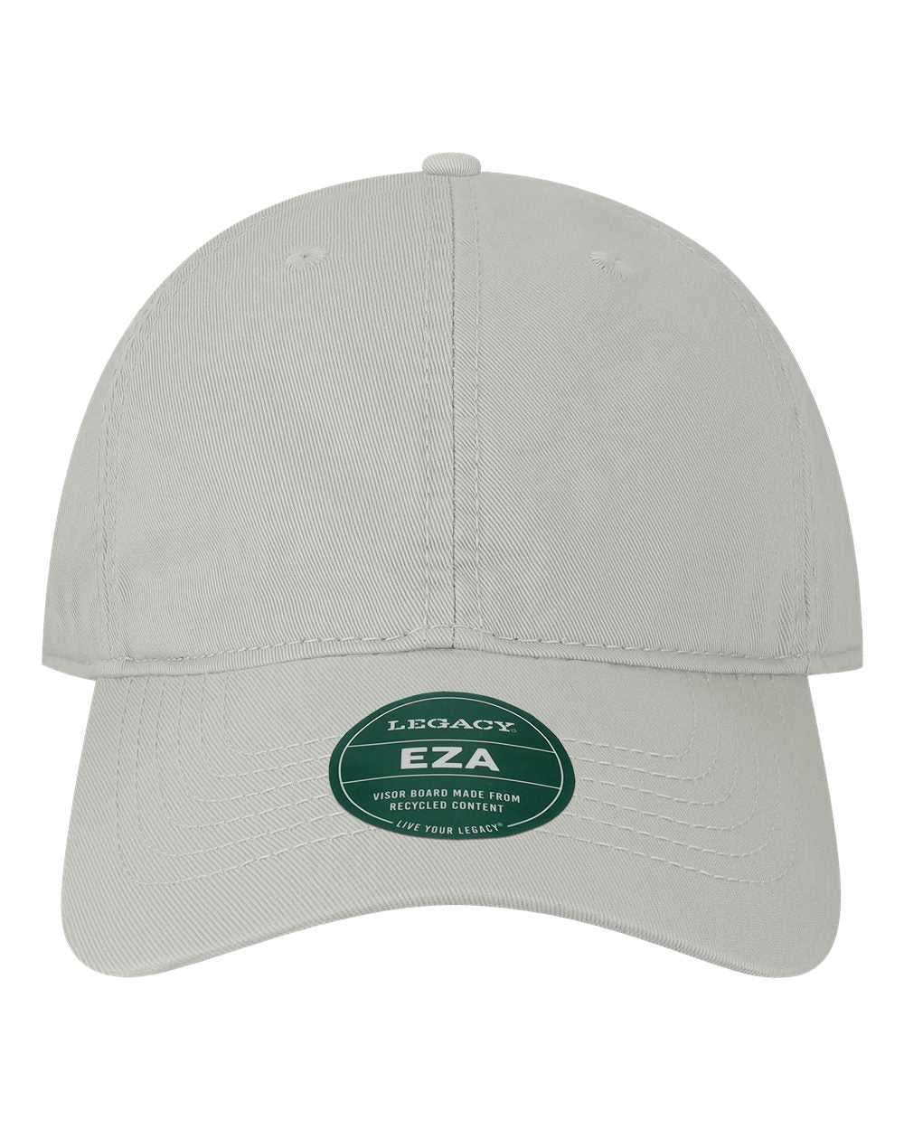 Front View of Silver Relaxed Twill Dad Hat - EZA