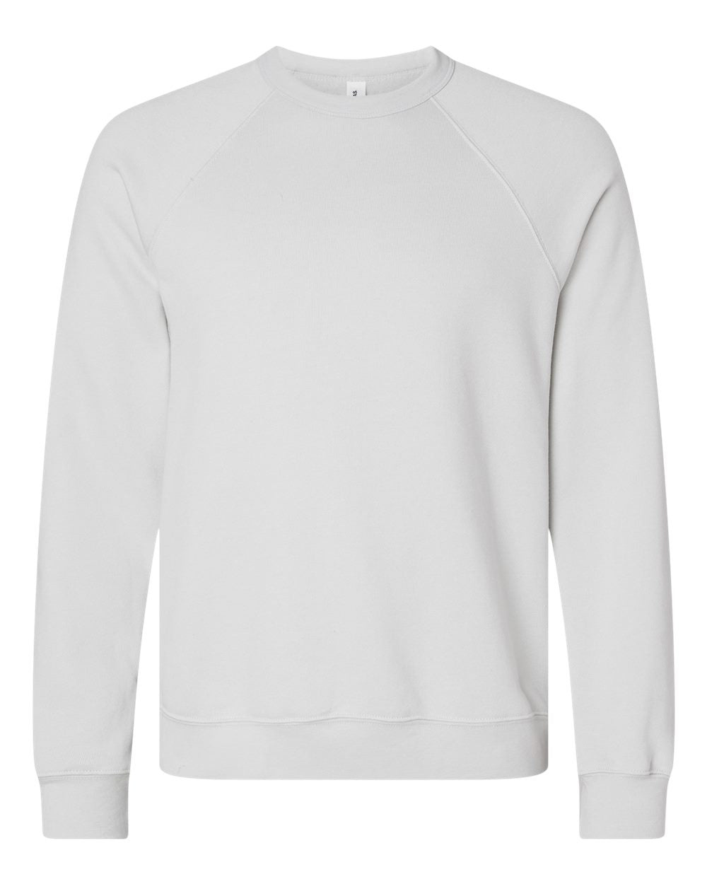Front View of Silver Sponge Fleece Raglan Crewneck Sweatshirt - 3901