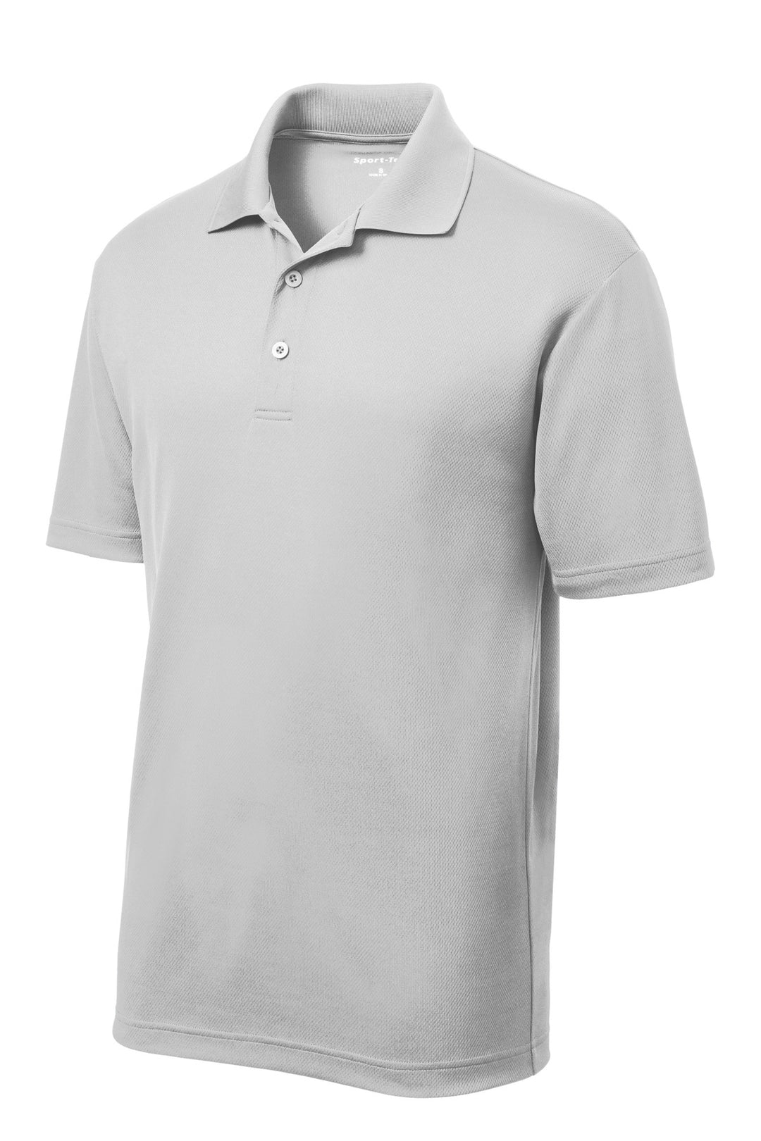 Front View of Silver Sport-Tek PosiCharge RacerMesh Polo. ST640