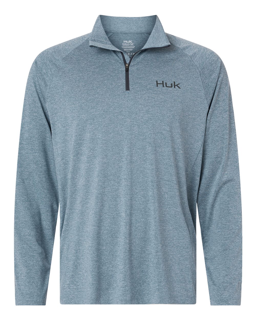 Front View of Silverblue Heather Men's Airweight Heather Quarter-Zip Pullover - H1200715