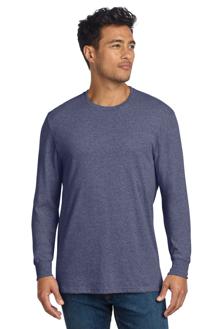 Front View of SlvgdNvyHt Allmade Unisex Long Sleeve Recycled Blend Tee AL6204