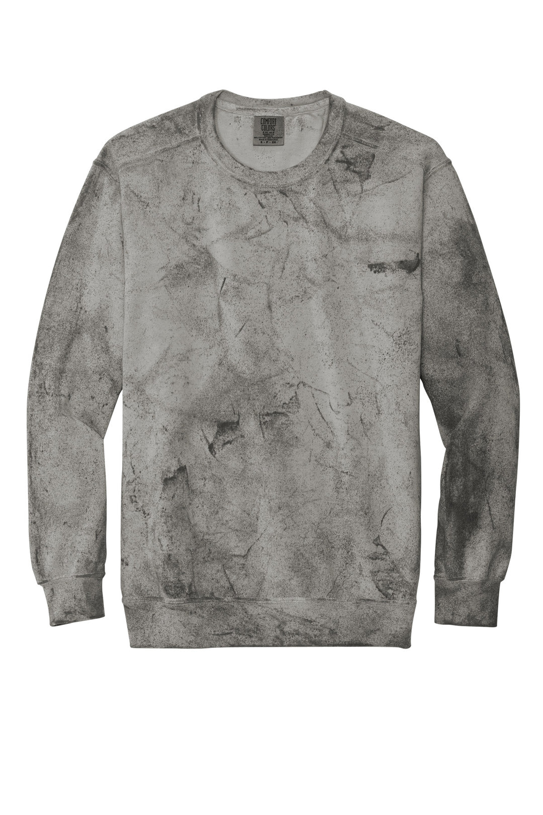 Front View of Smoke Comfort Colors Color Blast Crewneck Sweatshirt 1545