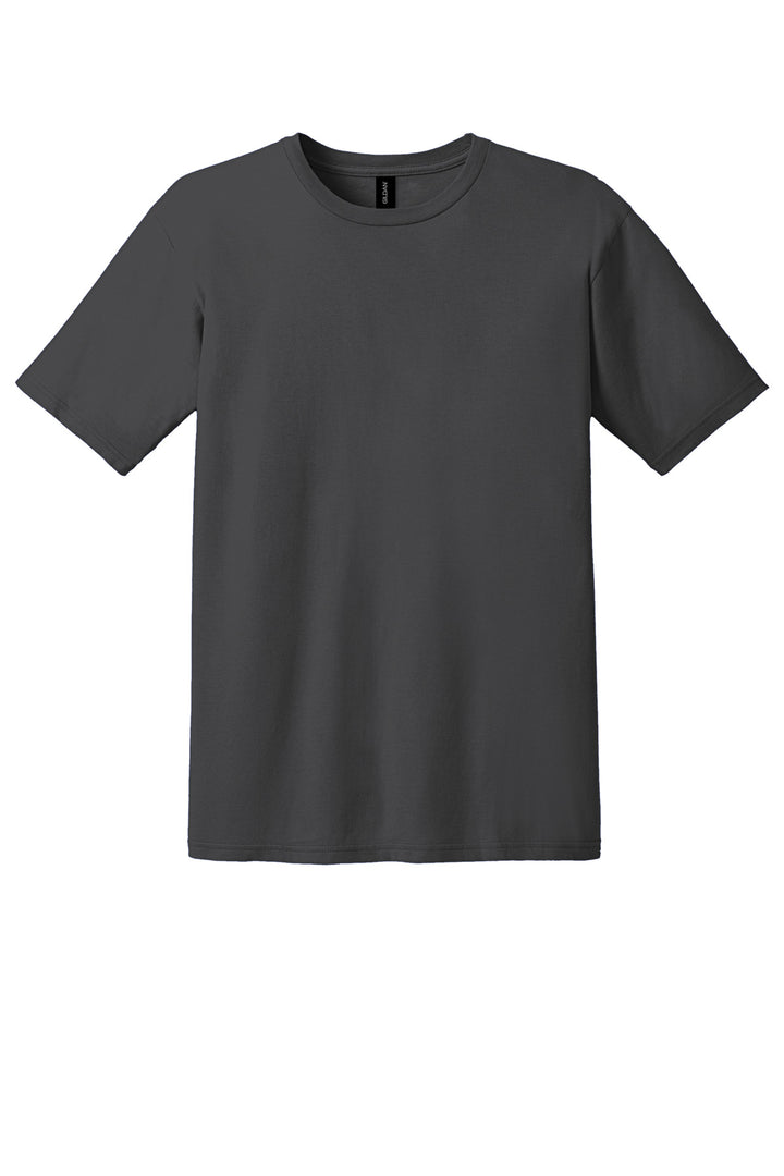 Front View of Smoke Gildan 100% Ring Spun Cotton T-Shirt. 980