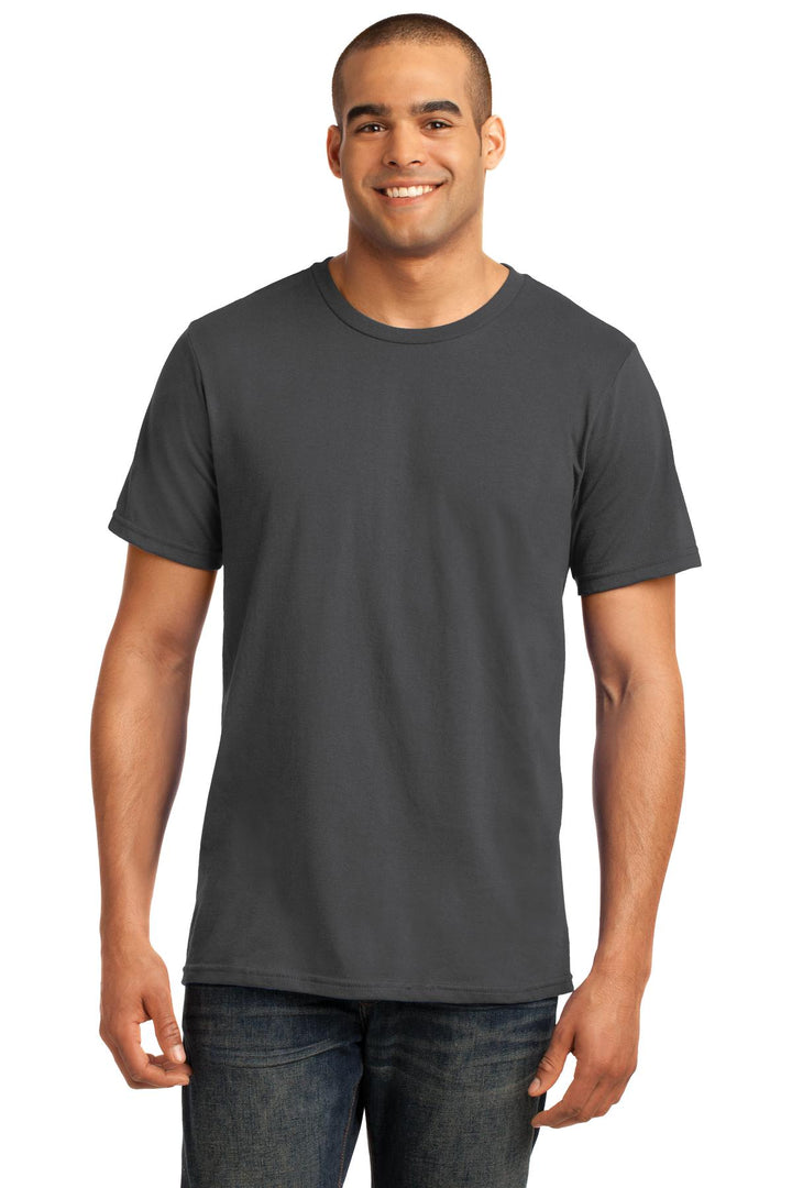 Front View of Smoke Gildan 100% Ring Spun Cotton T-Shirt. 980