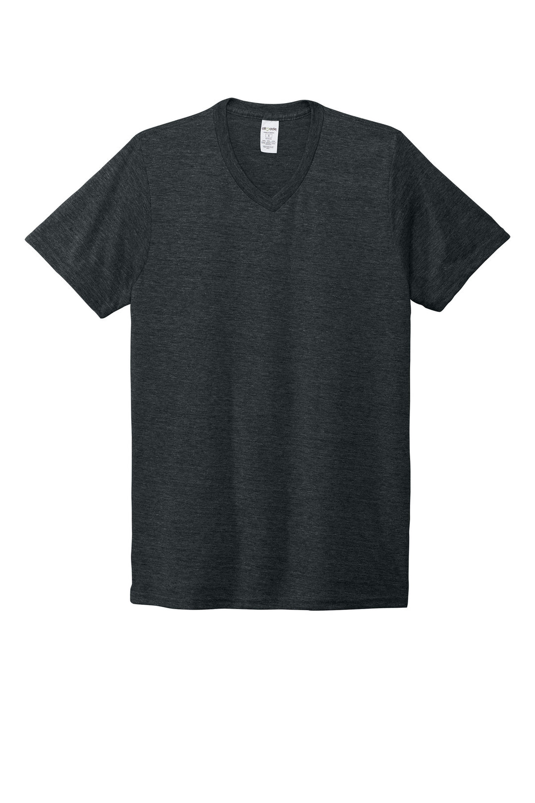 Front View of Space Black Allmade Unisex Tri-Blend V-Neck Tee AL2014