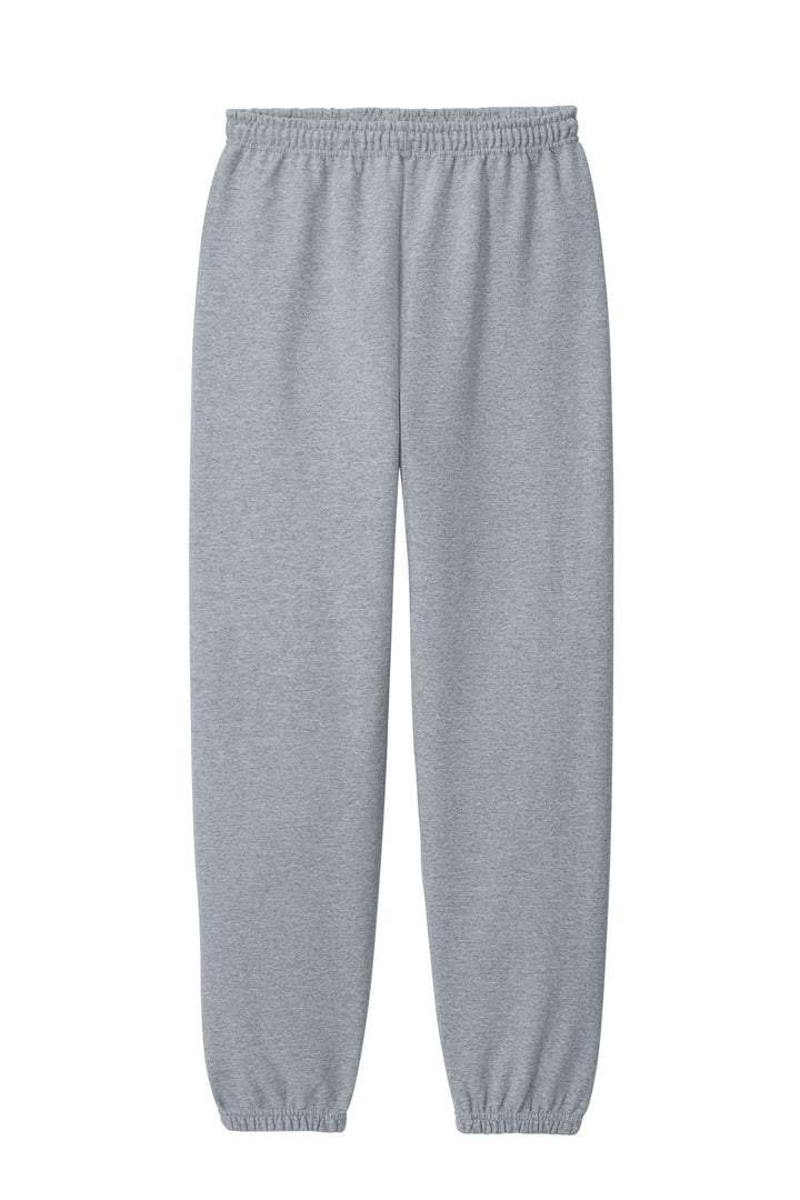 Front View of Sport Grey Gildan Heavy Blend Sweatpant. 18200