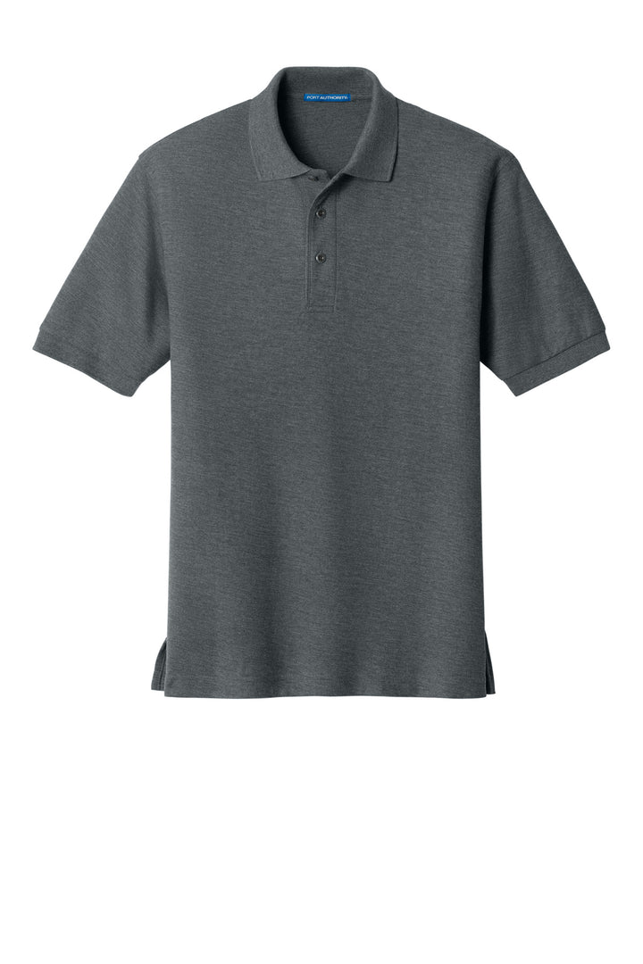 Front View of Steel Grey Port Authority Silk Touch Polo K500