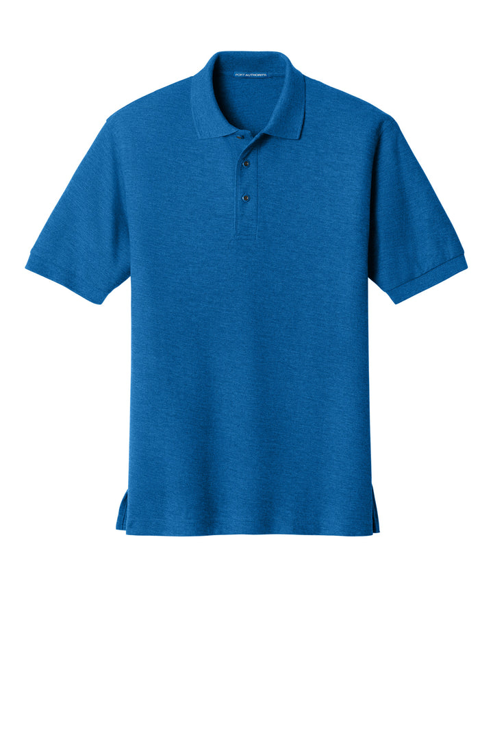 Front View of Strong Blue Port Authority Silk Touch Polo K500