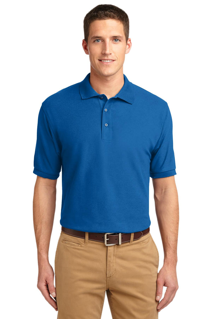 Front View of Strong Blue Port Authority Silk Touch Polo K500