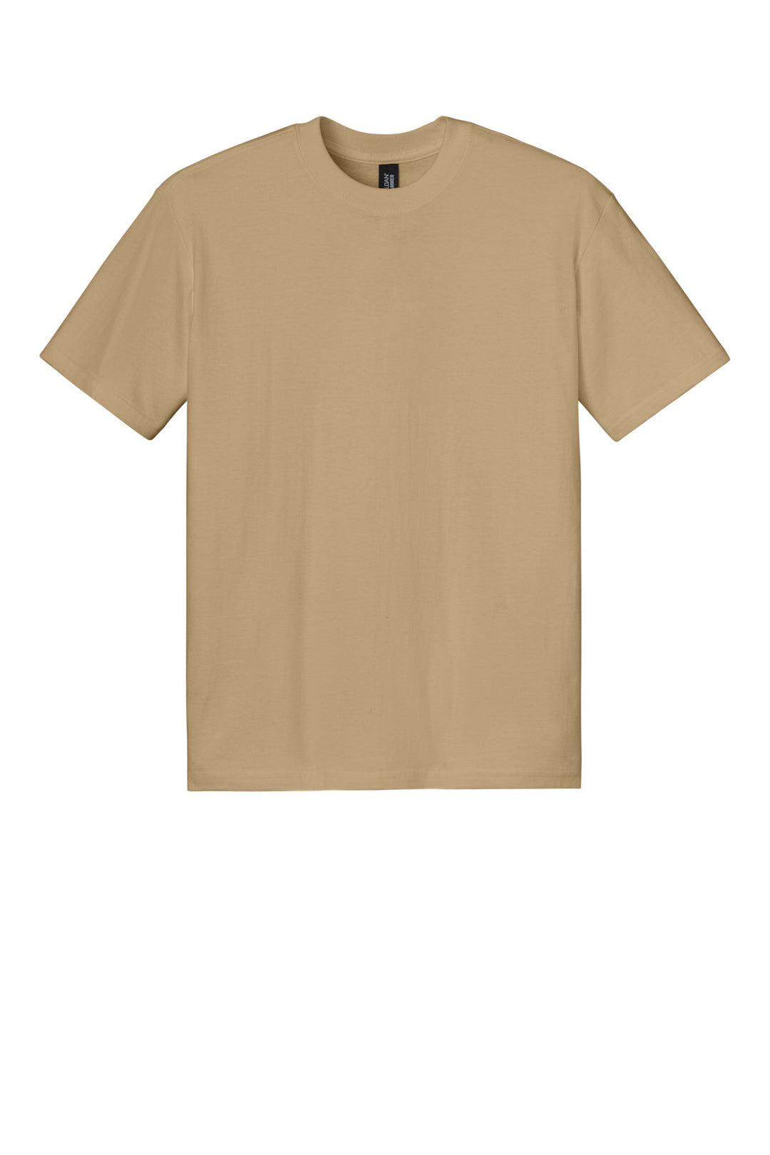 Front View of Tan Gildan Hammer Maxweight Tee 75000