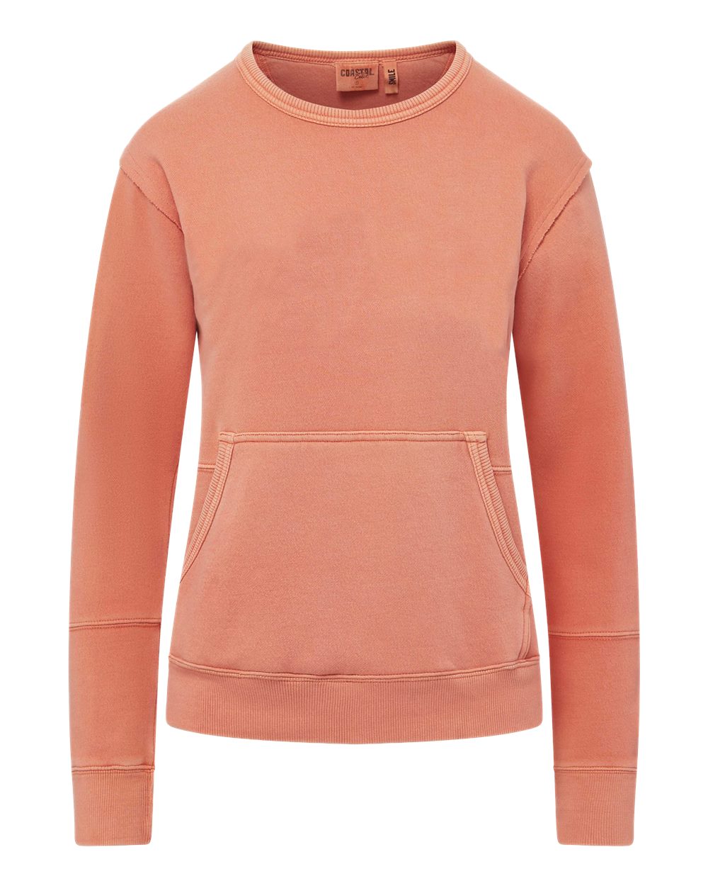 Front View of Tangy Tangerine Women's Coastal Color™ Sweatshirt - W25167