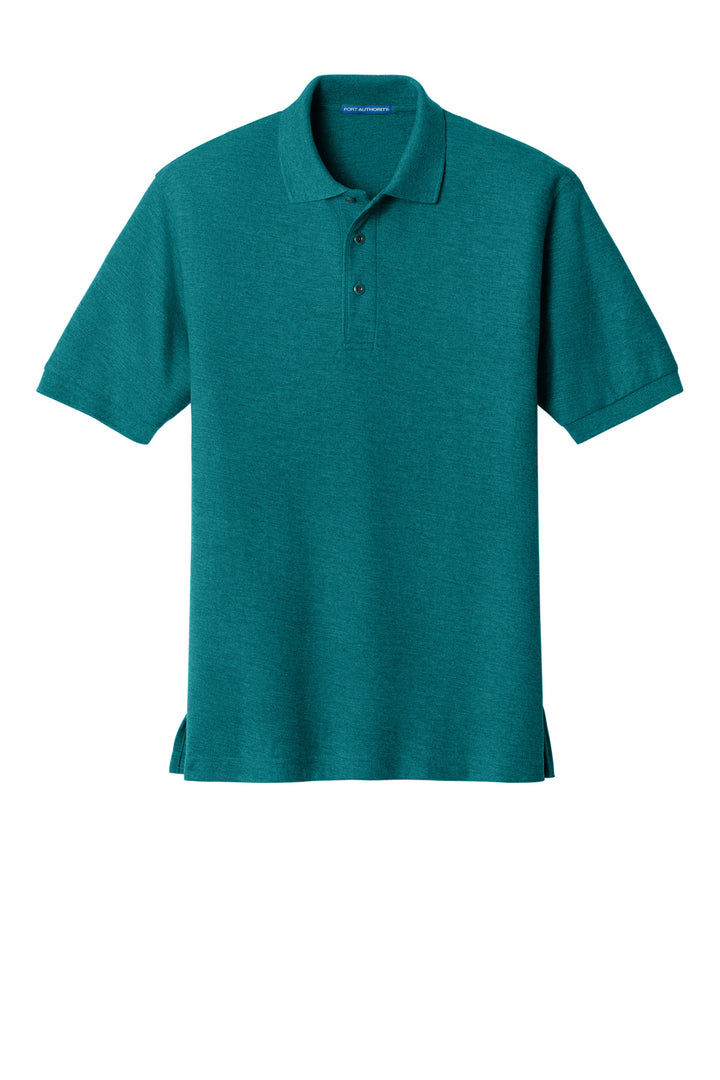 Front View of Teal Green Port Authority Silk Touch Polo K500