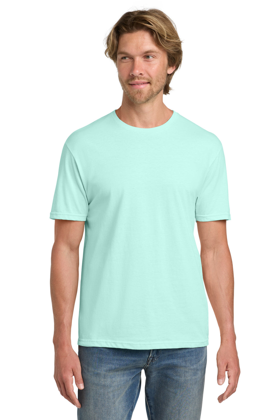 Front View of TealIce Gildan 100% Ring Spun Cotton T-Shirt. 980