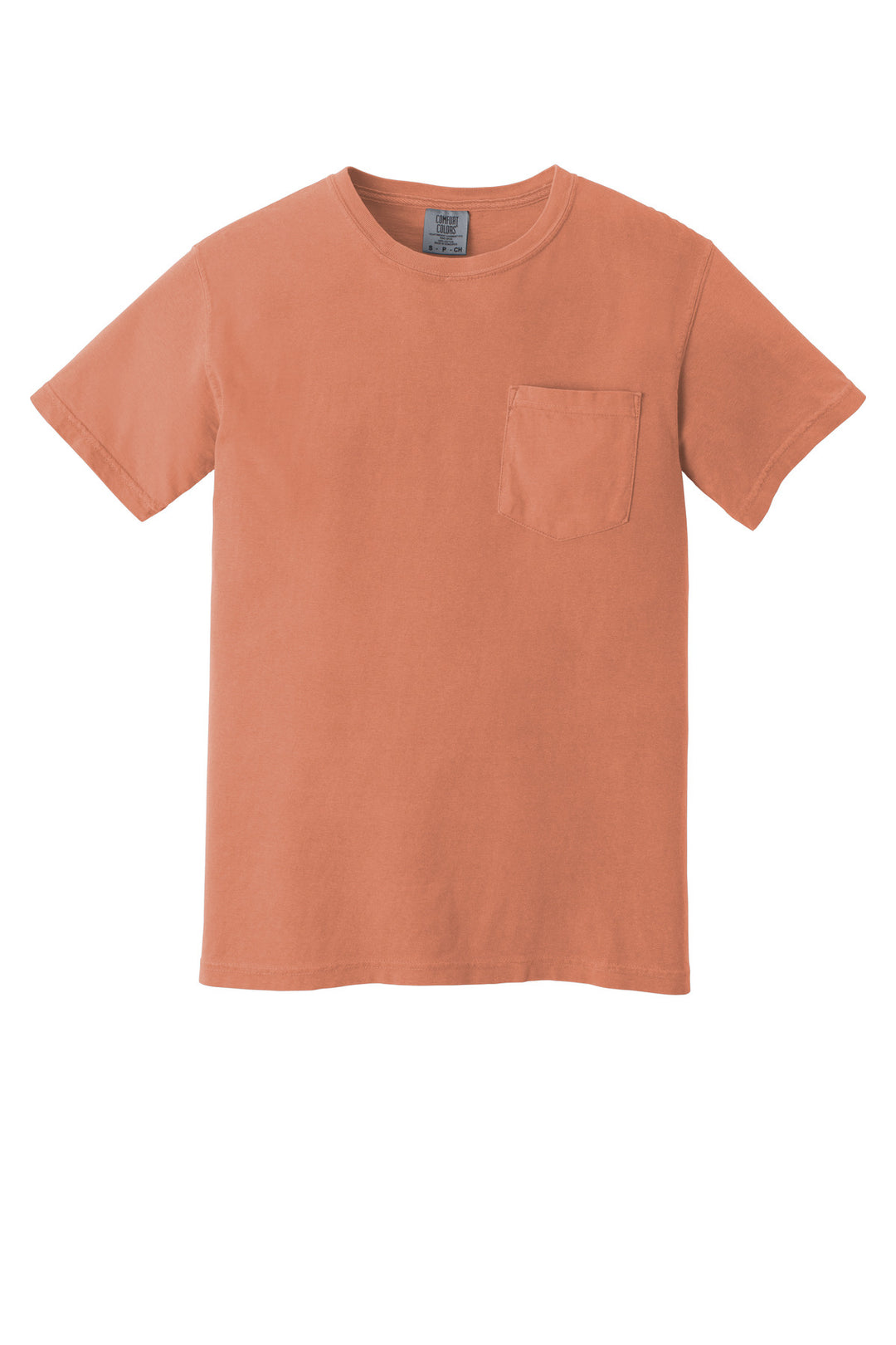 Front View of Terracota COMFORT COLORS Heavyweight Ring Spun Pocket Tee. 6030
