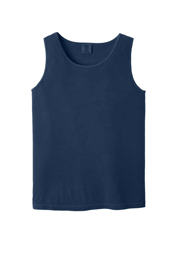 Front View of True Navy COMFORT COLORS Heavyweight Ring Spun Tank Top. 9360