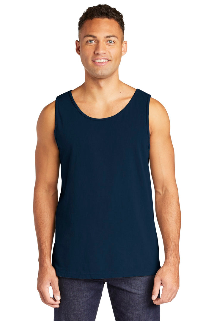 Front View of True Navy COMFORT COLORS Heavyweight Ring Spun Tank Top. 9360