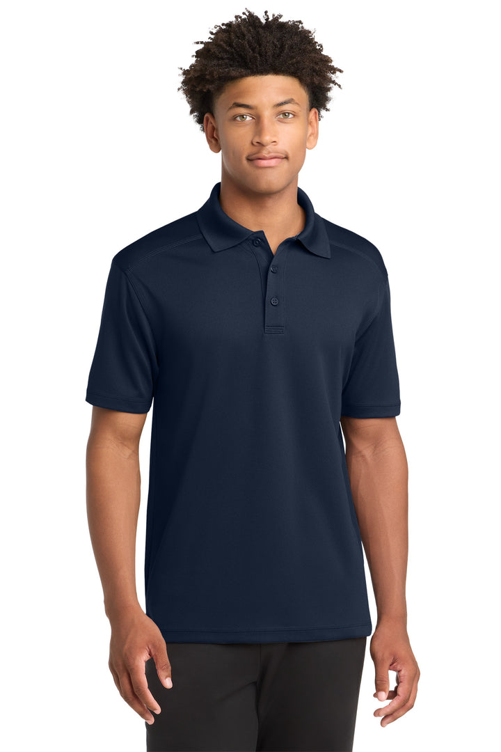 Front View of True Navy Sport-Tek PosiCharge Micro-Mesh Polo. ST680