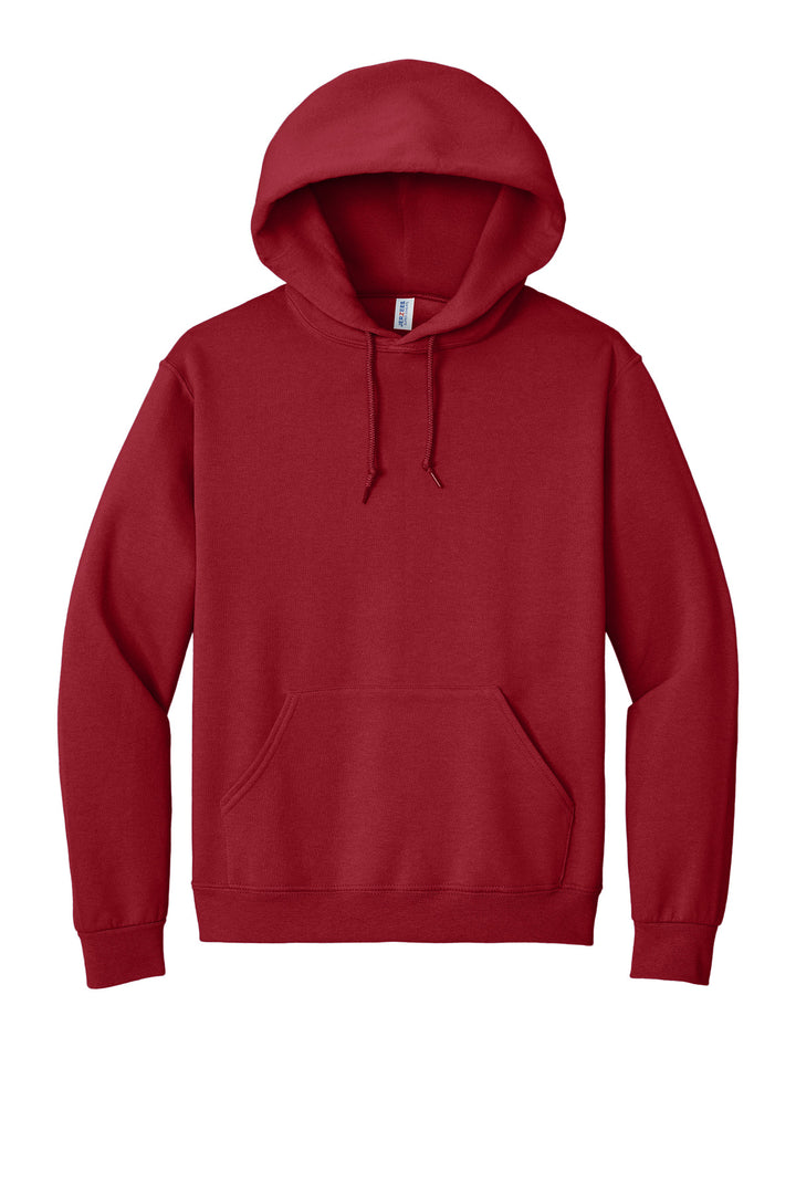 Front View of True Red Jerzees Super Sweats NuBlend - Pullover Hooded Sweatshirt. 4997M