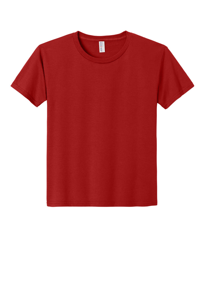 Front View of TrueRed Jerzees Classics Youth Cotton T-Shirt 363Y
