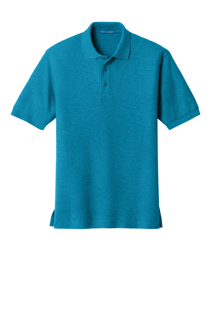 Front View of Turquoise Port Authority Silk Touch Polo K500