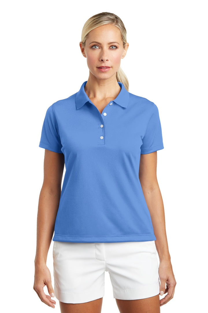 Front View of University Blu Nike Women's Tech Basic Dri-FIT Polo. 203697