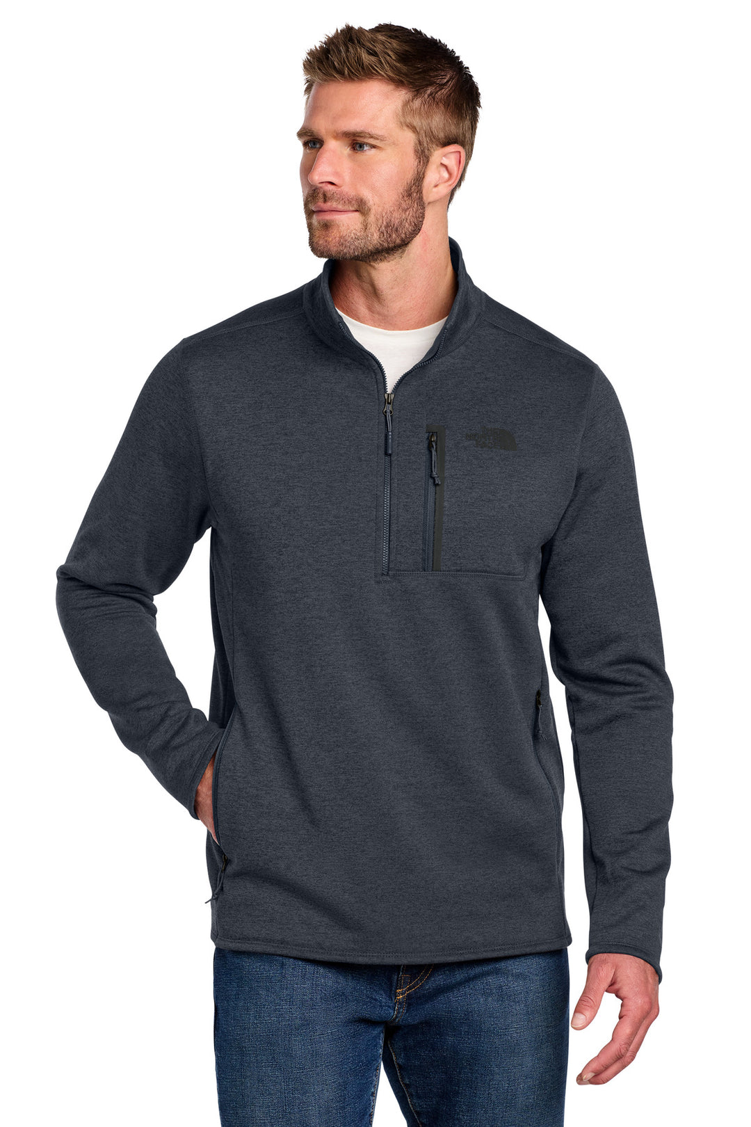 Front View of UrbNvyHt The North Face Skyline 1/2-Zip Fleece NF0A7V63