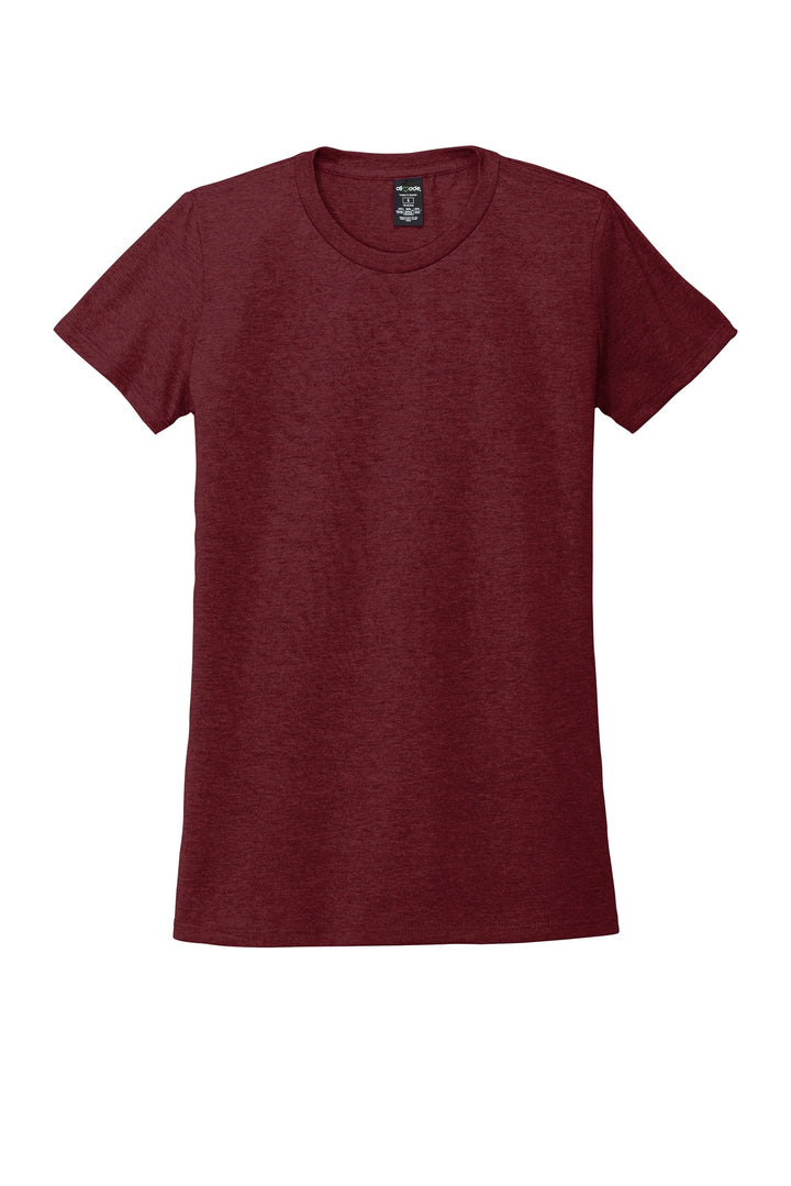 Front View of Vino Red Allmade Women's Tri-Blend Tee AL2008