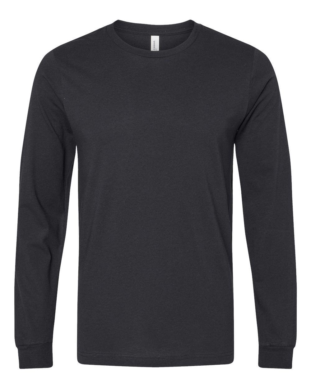Front View of Vintage Black Jersey Long Sleeve Tee - 3501