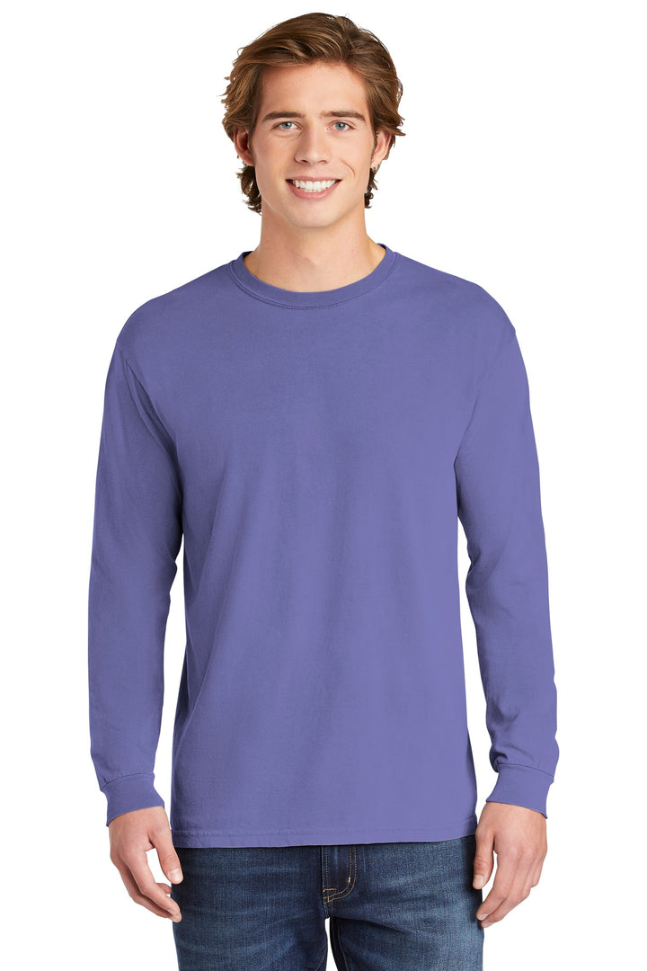 Front View of Violet COMFORT COLORS Heavyweight Ring Spun Long Sleeve Tee. 6014